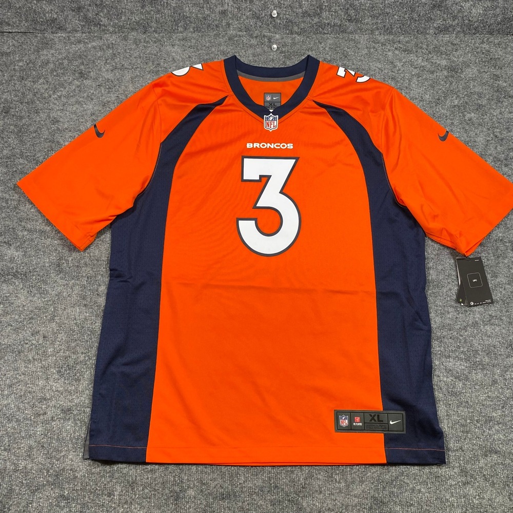 Nike Denver Broncos Russell Wilson NFL Jersey Orange Mens XL New With Tags